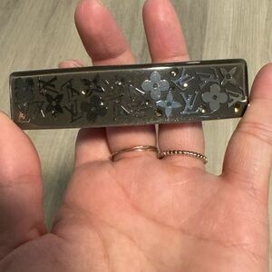Louis Vuitton grey resin monogram inclusion hair clip